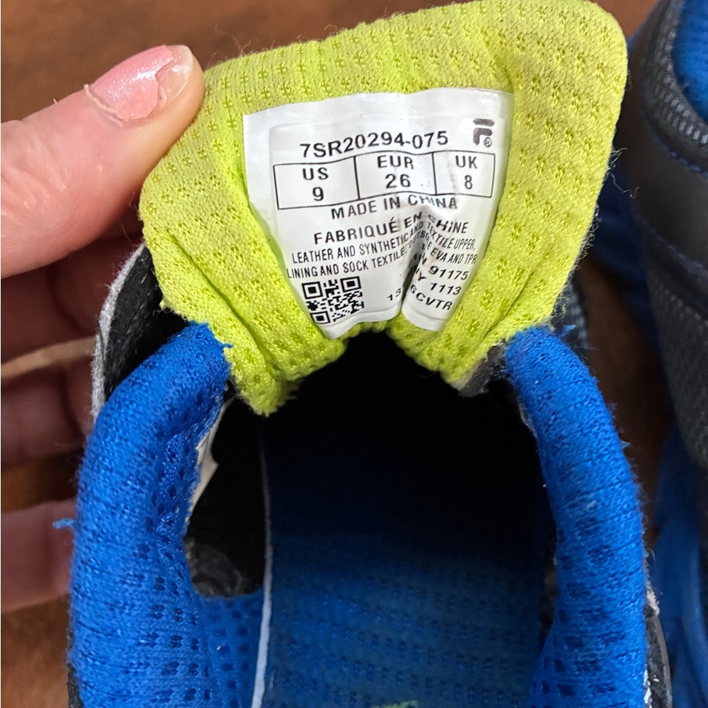 Fila Kids Sneakers in Blue and Neon Yellow